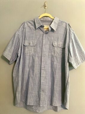 Alexander Julian Colours Light Blue Button Down Camp ""denim" Shirt Sz 3X